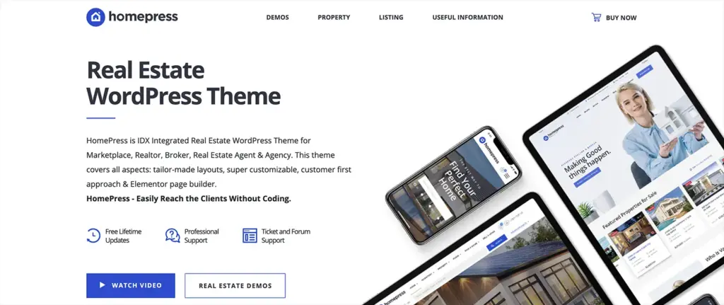 En İyi 7 Themeforest WordPress Emlak Tema Listesi HomePress | Real Estate WordPress Theme