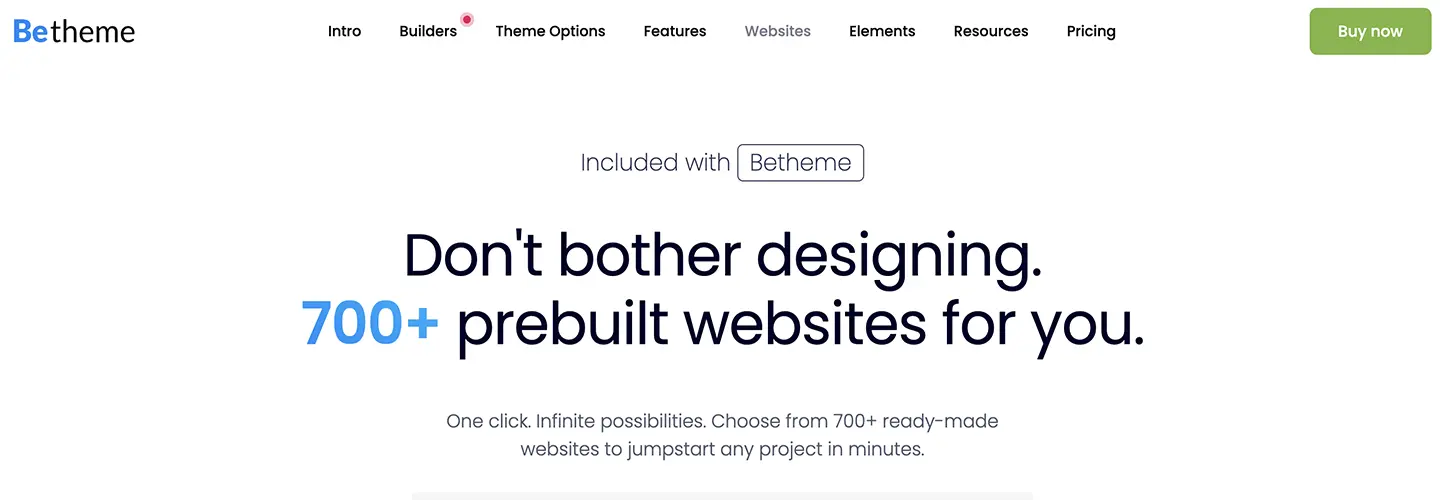 700+ Pre-built Websites