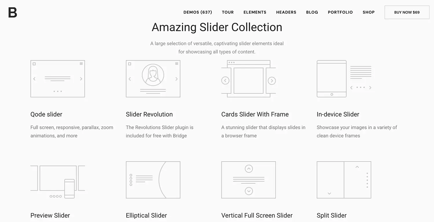 Bridge WordPress Teması İncelemesi Bridge - Amazing Slider Collection