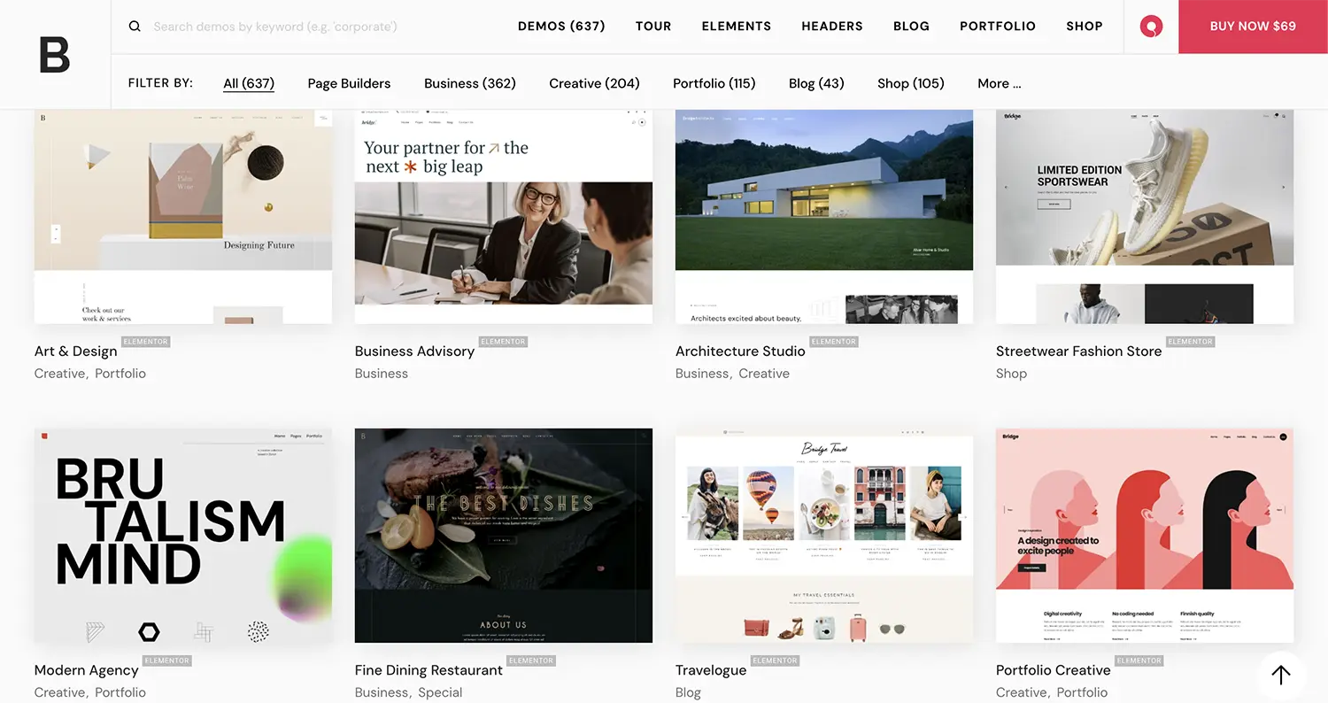 Bridge WordPress Teması İncelemesi Web Sitesi Şablonu